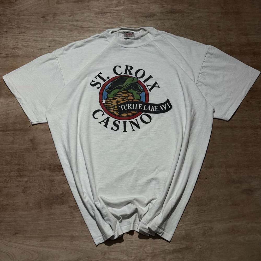 Vintage 90s St Croix Casino T Shirt XXL Turtle Lake WI Oneita Graphic Tee